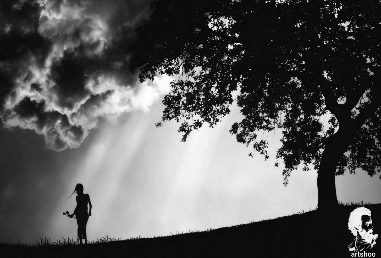 سیاه قلم مدل مداد سفید